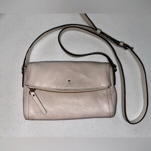 Kate Spade Nude pink pebbled leather Polly Crossbody Bag